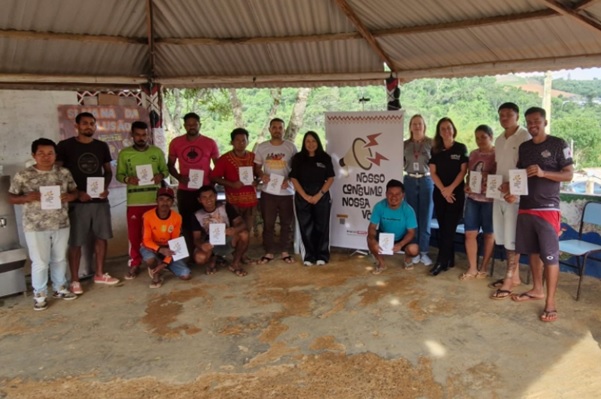 Ação educativa na aldeia Kiriri, em Caldas/MG - 2025