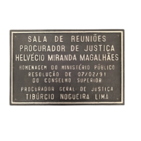 Placa Sala de Reuniões – Procurador de Justiça Helvécio Miranda de Magalhães