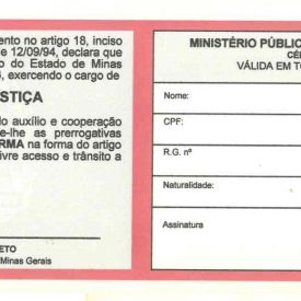 Cédula Promotor de Justiça