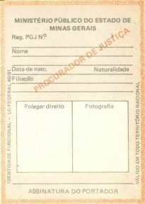 Cédula Procurador de Justiça