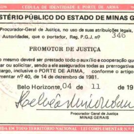 Cédula Funcional Francisco José Lins do Rego Santos - verso